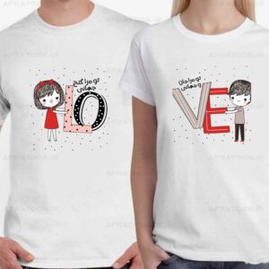 000168 تی شرت زوجین ، طرح LOVE